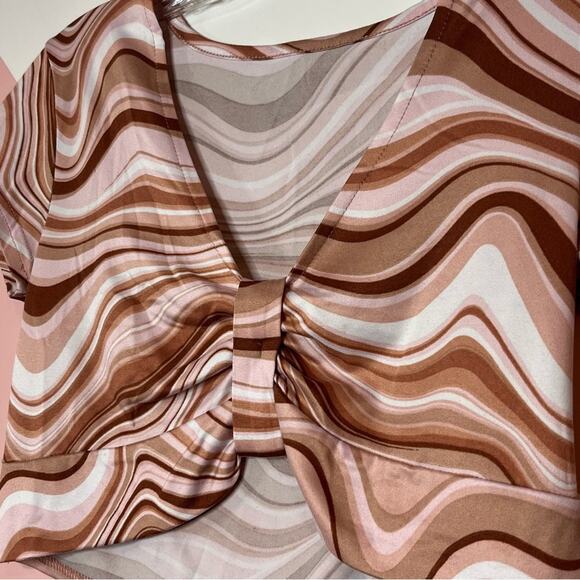 No Boundaries Marble Groovy 90s Basic Crop Top Rave Concert Event Size Small - Picture 3 of 13